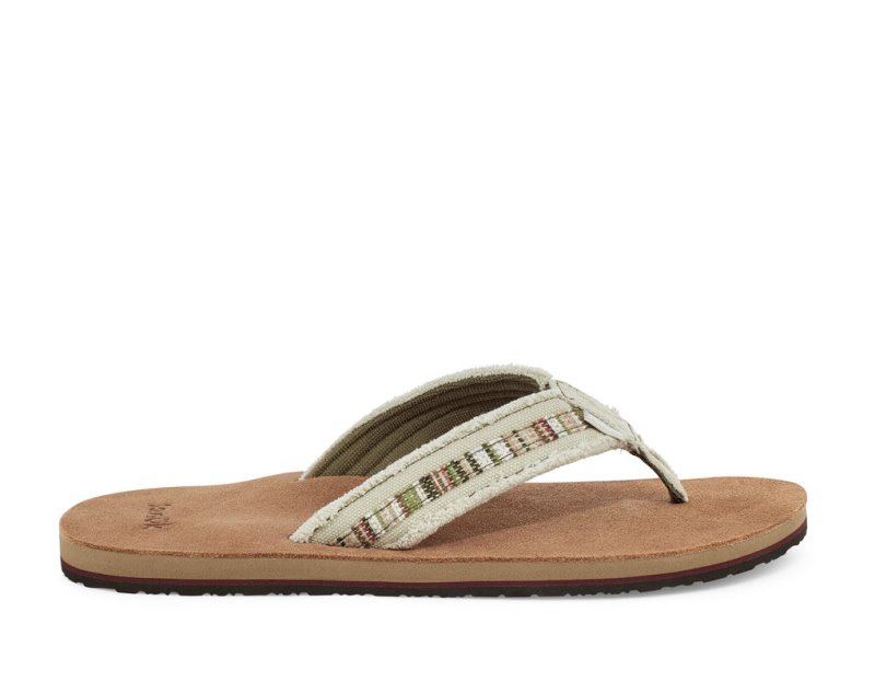 Sanuk Fraid So Eco-Friendly - Sanuk Flip Flops Mens Brown / Beige - Philippines WTQOJL456